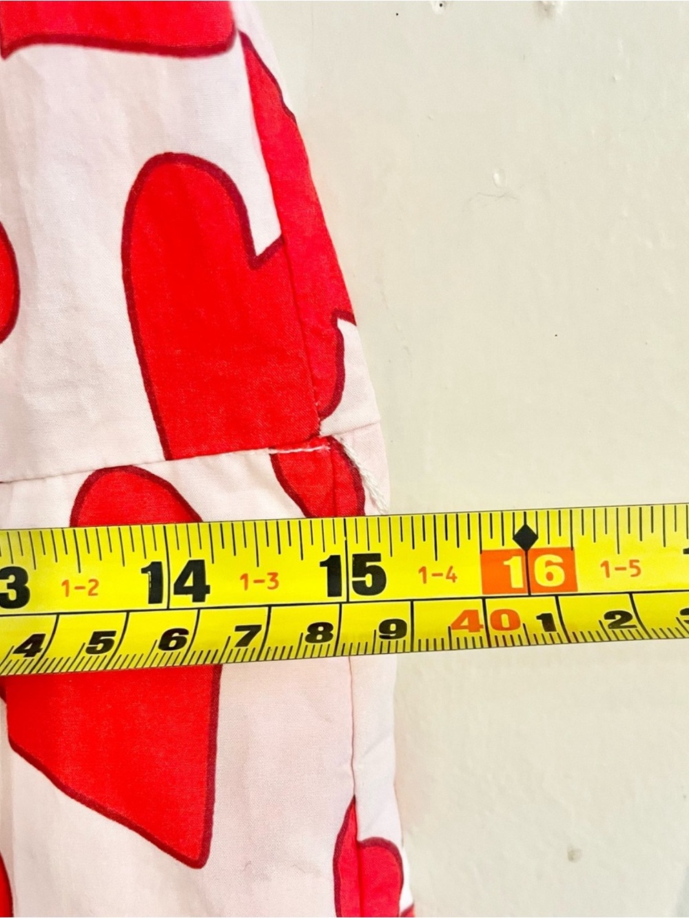 Boden Clara Red Heart-Print Button-Front Maxi Dress Tie Waist Sz US 4R UK 8R- EU - Picture 13 of 14